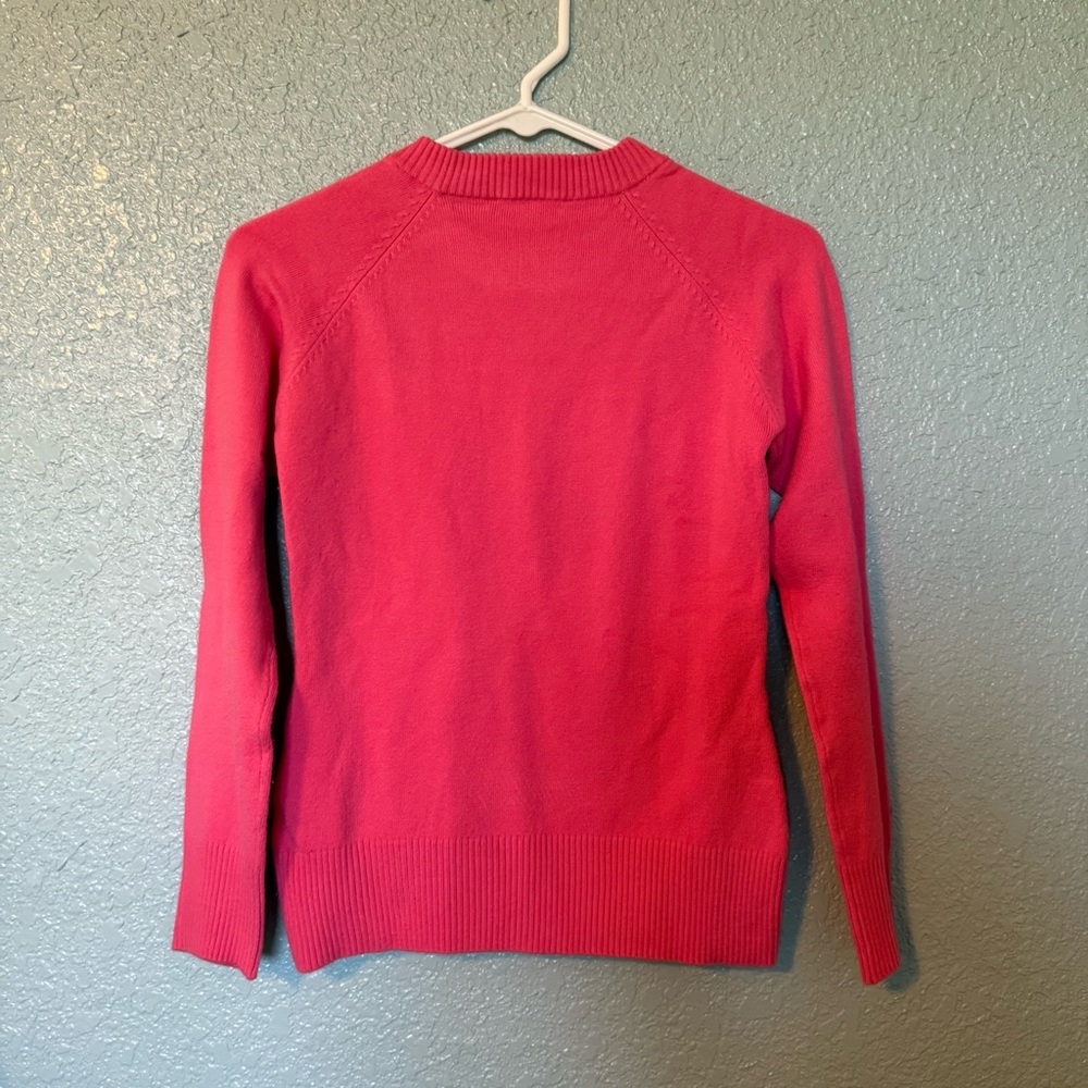French Connection Pink Tight Knit Long Sleeve Sweater - Size Small - Picture 5 of 6